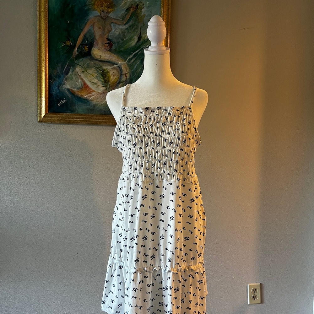 White Dress with Black Pattern